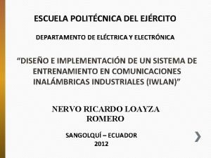 ESCUELA POLITCNICA DEL EJRCITO DEPARTAMENTO DE ELCTRICA Y