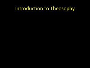 Introduction to Theosophy Theos gods the divine Sophia