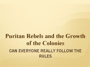 Puritan rebels