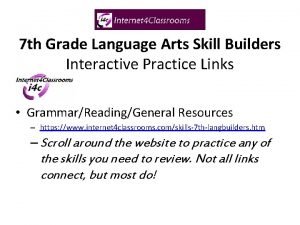 7 th Grade Language Arts Skill Builders Interactive