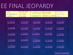 EE FINAL JEOPARDY OUR INCREDIBLE EARTH ROCK ME