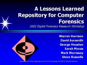 Lessons learned repository