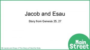 Jacob and Esau Story from Genesis 25 27