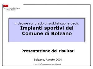 Indagine sul grado di soddisfazione degli Impianti sportivi