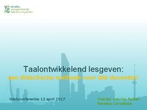 Taalontwikkelend lesgeven een didactische methode voor lle docenten