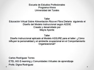 Escuela de Estudios Profesionales Programa Ahora Universidad del