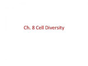 Ch 8 Cell Diversity cell tissue organ system