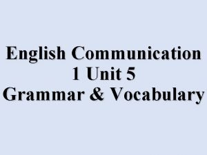 Communication in english 1