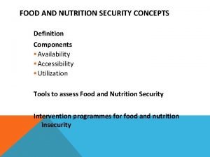 Define nutrition security
