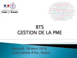 BTS GESTION DE LA PME Mercredi 28 mars