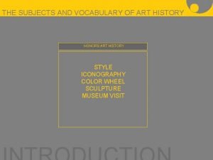 Art history vocabulary