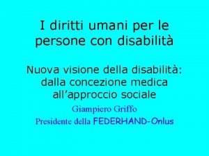 I diritti umani per le persone con disabilit