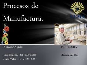 Procesos de Manufactura INTEGRANTES PROFESORA Luis Chacn CI