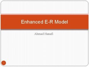 Enhanced ER Model Ahmad Hanafi 1 EER Digunakan