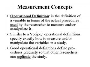 Operational definition measurement