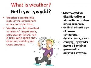 What is weather Beth yw tywydd Weather describes