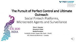 The Pursuit of Perfect Control and Ultimate Outreach