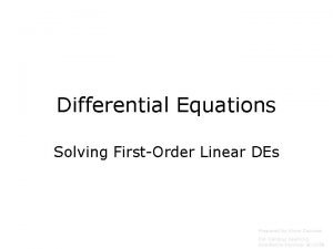 Integrating factor of linear differential equation
