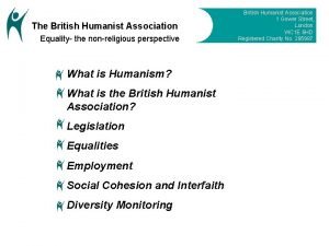 The British Humanist Association Equality the nonreligious perspective