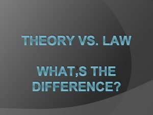 Difference between theory and law