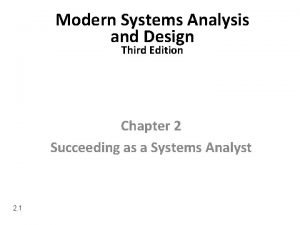 Modern Systems Analysis and Design Third Edition Chapter