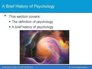 Brief history of psychology