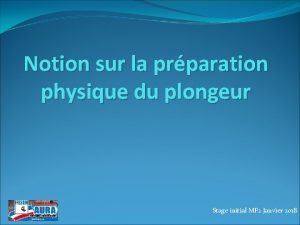 Notion sur la prparation physique du plongeur Stage