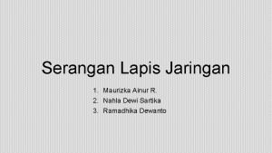 Serangan Lapis Jaringan 1 Maurizka Ainur R 2