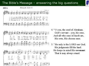 The Bibles Message answering the big questions Sean