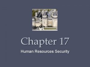 Chapter 17 Human Resources Security Security Awareness Training