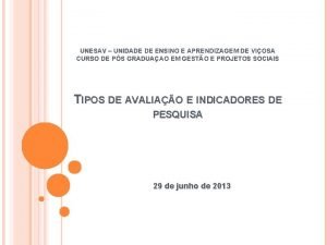 UNESAV UNIDADE DE ENSINO E APRENDIZAGEM DE VIOSA