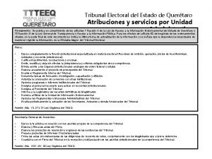 Tribunal Electoral del Estado de Quertaro Atribuciones y