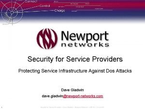 Security for Service Providers Protecting Service Infrastructure Against