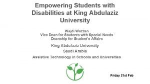 Empowering Students with Disabilities at King Abdulaziz University