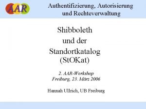 Autorisierung vs authentifizierung