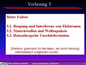 Vorlesung 5 Roter Faden 5 1 Beugung und