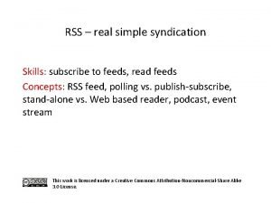 RSS real simple syndication Skills subscribe to feeds