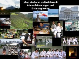 Leben studieren und trainieren in Asien Erinnerungen und