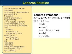 Lanczos iteration