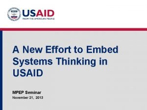 A New Effort to Embed Systems Thinking in