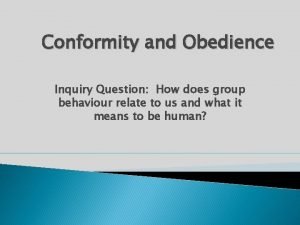 Questions about obedience