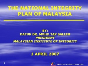 National integrity plan malaysia