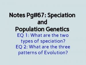 Genetic drift in small populations