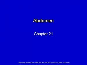 Abdomen Chapter 21 Elsevier items and derived items