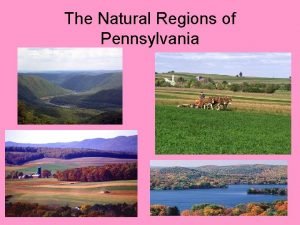 The Natural Regions of Pennsylvania Chapter 2 Lesson