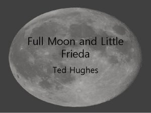 Full Moon and Little Frieda Ted Hughes Biographical