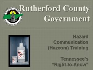 Rutherford County Government Hazard Communication Hazcom Training Tennessees