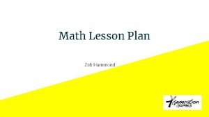 Math Lesson Plan Zeb Hammond 7 th grade