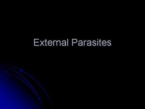 External Parasites External Parasites l l Arthropod pests