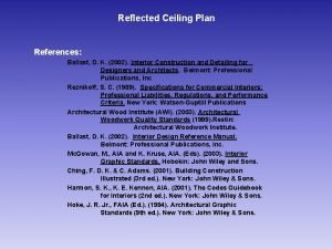 Reflected ceiling plan specifications